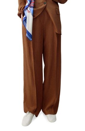 Mango Minesota Pleated Pants in Russet at Nordstrom, Size 10