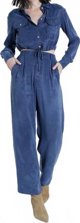 Karina Grimaldi Willow Solid Pants In Navy