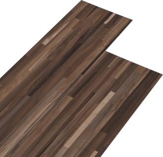 vidaXL Laminas De Suelo De Pvc Autoadhesivas Marr&oacute;n A Rayas Vidaxl