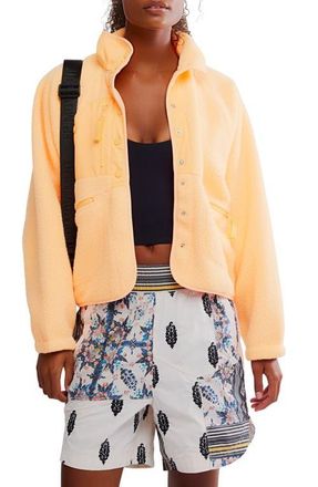 Free People FP Movement Hit the Slopes Fleece Jacket in Neon Clementine at Nordstrom, Size X-Small