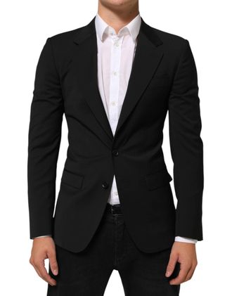 Dolce & Gabbana Mens Black Staff 2 Buttons Suit Jacket Blazer 02+pl+wo