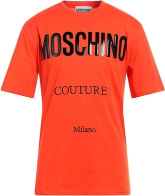 Moschino Mens Moschino Couture Gloss Logo Orange T-Shirt - Size: 40