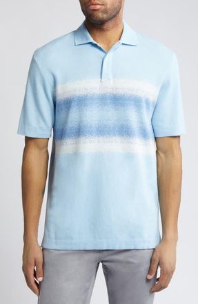Bugatchi Cotton & Silk Polo in Sky at Nordstrom, Size Xx-Large