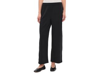 Eileen Fisher Stretch Jersey Knit Wide Ankle Pants Womens Clothing Black : XS 27.5, Tencel/Spandex/Lyocell