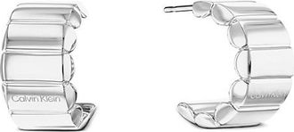 Calvin Klein Womens Curved Pebble Earrings - Silver - OS