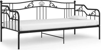 vidaXL Sof&aacute; Cama 90x200 Cm De Metal Negro - 346035