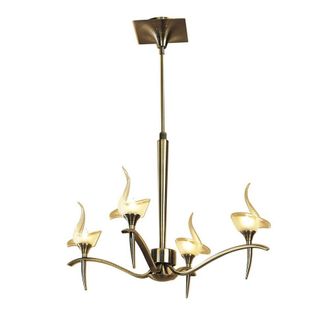 Netlighting Viena Telescopic Pendant Round 4 Light G9 Antique Brass in Bronze