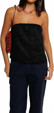 perfectwhitetee Gianna Linen Tube Top In True Black