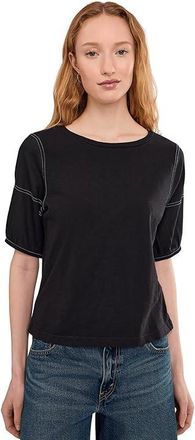Nic+Zoe Petite Linen Sleeve Cotton T-Shirts Womens Clothing Black Onyx : PP