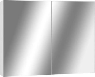 vidaXL Armario de baño con espejo mdf blanco 80x15x60 cm Vidaxl
