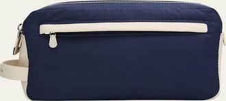 Brunello Cucinelli Mens Leather Double-Zip Toiletry Bag