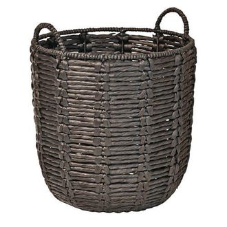Happimess Laurel 19.49 Bohemian Handwoven Abaca Hamper Basket with Handles in Black at Nordstrom