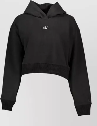 Calvin Klein cropped relaxed-fit cotton hoodie
