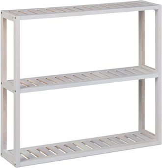 Relaxdays Relaxdays Wall-Mounted Bookshelf, 3-Tier Bookcase, HWD: 54x60x15 cm, Rack for Bathroom, Kitchen & Living Room, White
