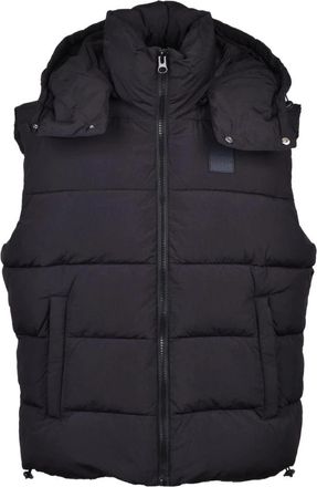 Diesel Gewatteerd mouwloos jack met ritssluiting zakken - Heren - Bodywarmers - Zwart - L - Jassen
