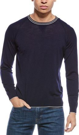 Eleventy Wool Round Neck Raglan Sweater
