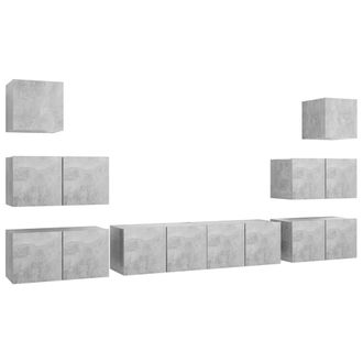 Berkfield Home 8 Piece TV Cabinet Set Concrete Grey Engineered Wood