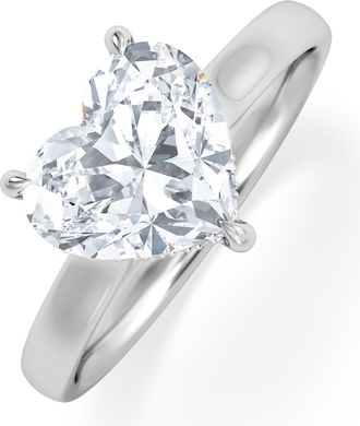 The Diamond Store Amora Heart 2.09ct Hidden Halo Lab Diamond Engagement Ring F/VS Set in 18K White Gold