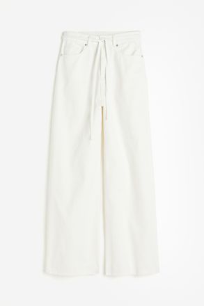 H&M Baggy Twillhose - White