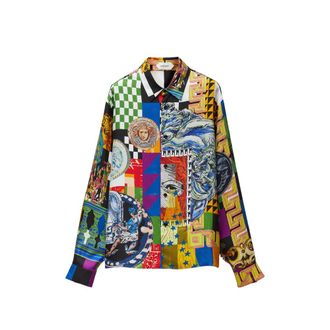 Versace Printed Silk Twill Regular Shirt