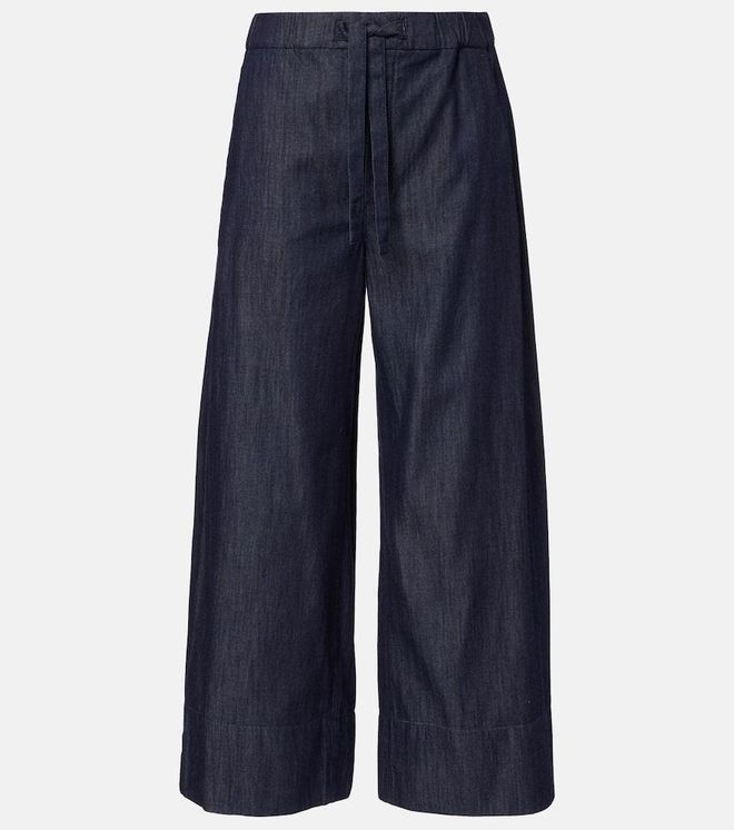 Jour cotton chambray wide-leg pants