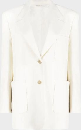 Palm Angels Womens Knitted Tape Blazer White - Size X-Small
