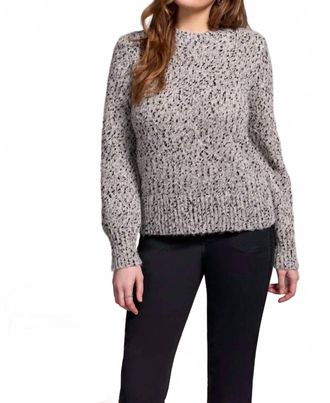 Tribal Novelty Mix Long-Sleeve Mock Neck Sweater In Onyx