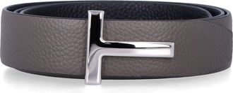 Tom Ford Blue Grain Leather Reversible Belt