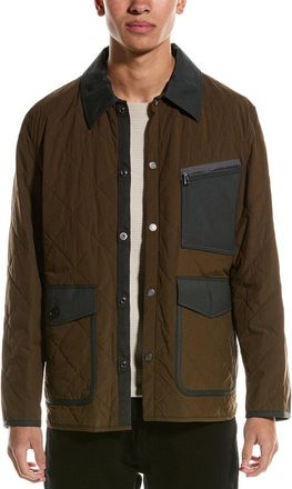 Theory Diamond Quilted Wool-Trim Jacket