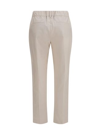 Brunello Cucinelli Womens Cotton Pants Oat Grain Cotton; Elastane Trousers