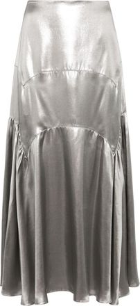 Lanvin metallic long skirt - women - Acetate/Silk/Viscose - 40 - Silver