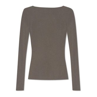 Rick Owens Top met uitgesneden rug - Dames - Longsleeves - Grijs - S - Wol - Tops