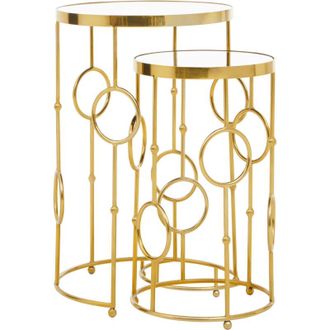 Premier Housewares Avantis Gold Metal Tables - Set of 2