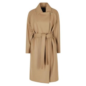 Fay Jassen, Dames, Bruin, S, Wol, Leren Vestjas