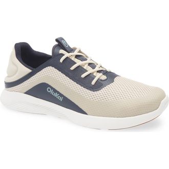 Olukai Kialoa Convertible Lace-Up Waterproof Sneaker in Tapa /Trench Blue at Nordstrom, Size 10.5
