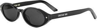 Dior Ovale acetaat zonnebril met sterren - unisex - Accessoires - Zwart - Maat: 54 MM