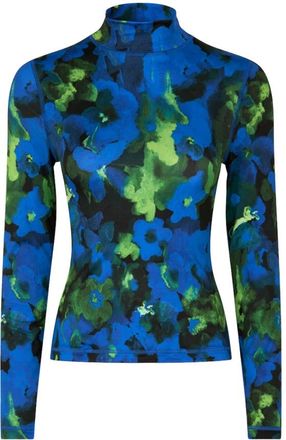 Stine Goya Estelle Stocking Jersey Blouse - Dames - Longsleeves - Blauw - Xs/S - Polyester - Tops