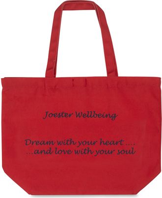 Generic Joester Wellbeing - Cotton/Canvas Tote Bag. (Quote 2: Dream with your heart.and love with your soul, Radiant Red)