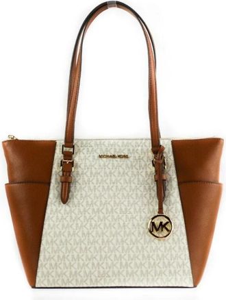 Michael Kors Signature Leather Top Zip Tote Handbag - Dames - Shoppers - Veelkleurig - ONE Size - Tassen