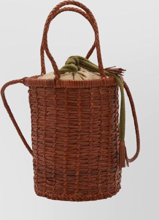 Dragon Diffusion woven bucket bag crossbody strap