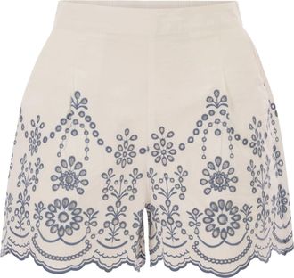 MC2 Saint Barth Light Beige Shorts with Scalloped Hem