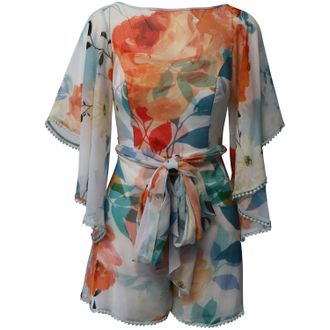 Charo Ruiz Ibiza Charo Ruiz Floral Print Open-Back Jumpsuit in Multicolor Polyester