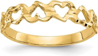 Diamond2Deal 14k Yellow Gold Heart Ring