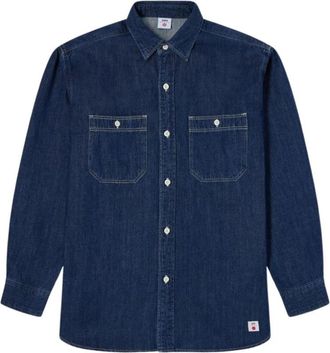 Edwin Denim Werkoverhemd Lange Mouw - Heren - Spijkeroverhemden - Blauw - S - Denim - Overhemden