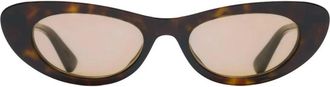 Bottega Veneta Snap Cat-eye Zonnebril - Heren - Zonnebrillen - Bruin - 51 MM - Accessoires