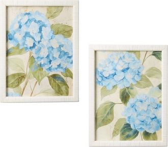 Two's Company Set Of 2 Hydrangea Framed Wall Art Prints