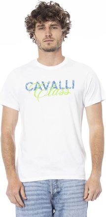 Cavalli Logo Print Korte Mouw T-shirt - Heren - T-shirts - Wit - 2XL - Tops