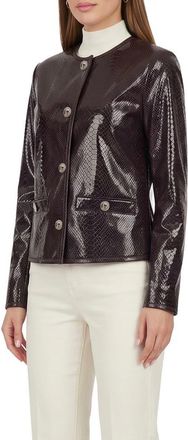 Gorski Genuine Metis Suede Pythn Printed Jacket in Burgundy at Nordstrom, Size X-Small