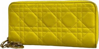 Dior Yellow Leather Long Wallet (Bi-Fold) (Pre-Owned)