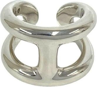 Herm&egrave;s Silver Silver 925 Band Ring (Pre-Owned)